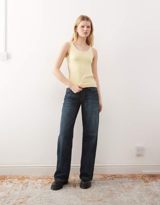 Susmie's Romy singlet top with open back and tie in butter yellow