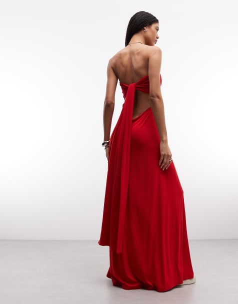 Susmie's strapless maxi dress in red - view 1