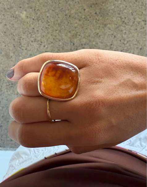 Susmie's - Sunset - Rav- og guldfarvet statement-ring - view 1
