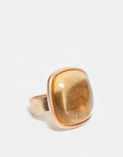 Susmies Sunset statement ring in amber and gold, 2 of 4