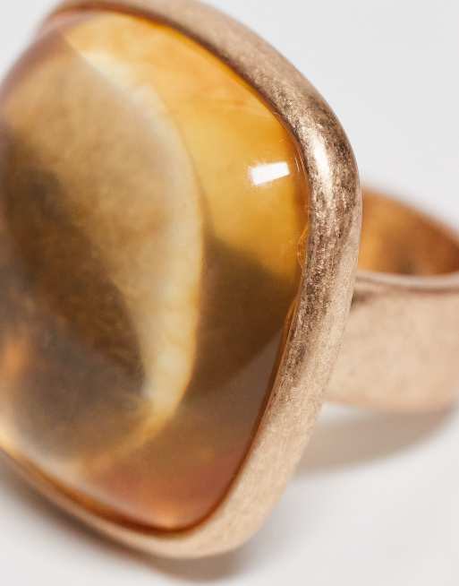 Susmies Sunset statement ring in amber and gold, 3 of 4