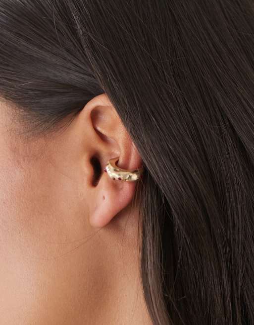 Susmie's - Tilly - Orecchino ear cuff dorato effetto fuso spesso, 2 di 3