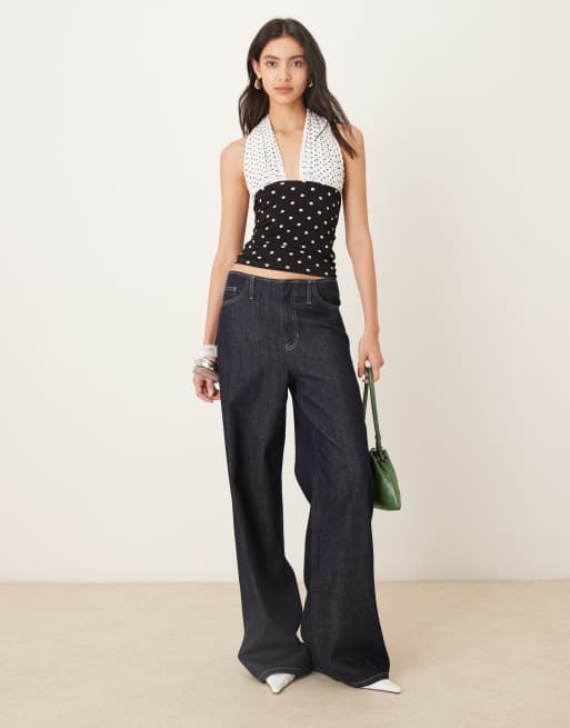 Susmies - top halter con lazada Isabella de lunares en contraste, 3 de 4