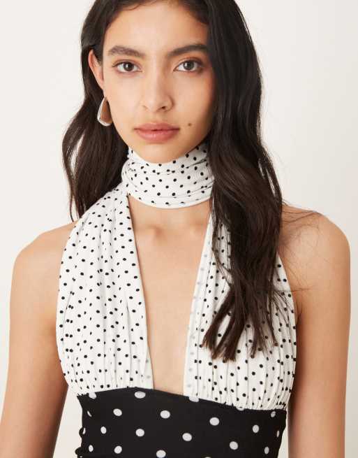 Susmies - top halter con lazada Isabella de lunares en contraste, 4 de 4