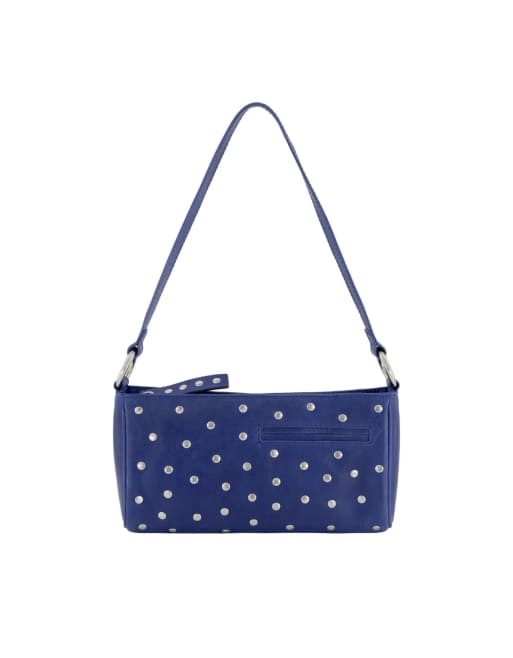 Susmies Vero leather studded bag in blue | ASOS