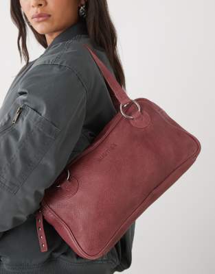 Susmie's Susmies Vito leather shoulder bag in dark pink