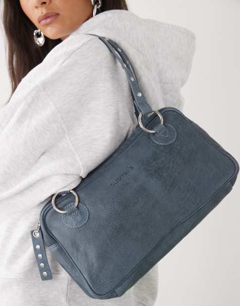Susmies - Vito - Sac porté épaule en cuir - Bleu - view 1