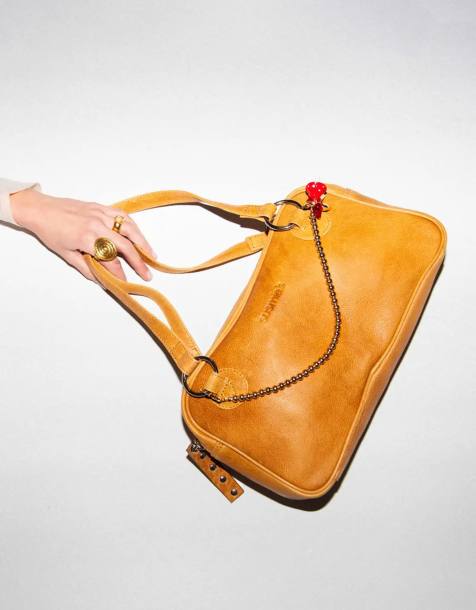 Susmie's – Vito – Schultertasche aus Leder in Hellbraun - view 1