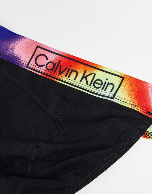 Suspensorio negro con cinturilla en contraste de algod n Pride de Calvin Klein Big Tall