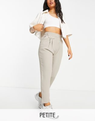   Asos Суженные книзу брюки-галифе серого цвета с декоративным карманом River Island Petite-Серый