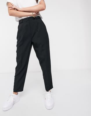 Рабочие брюки Суженные книзу строгие брюки ASOS DESIGN-Черный цвет