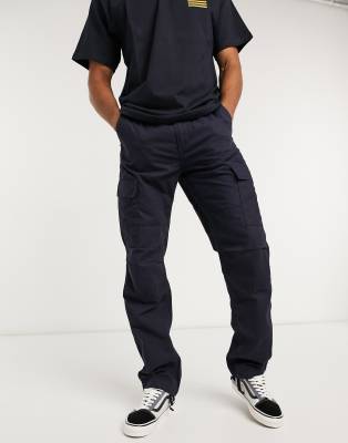  Суженные книзу темно-синие брюки-карго Carhartt WIP-Темно-синий