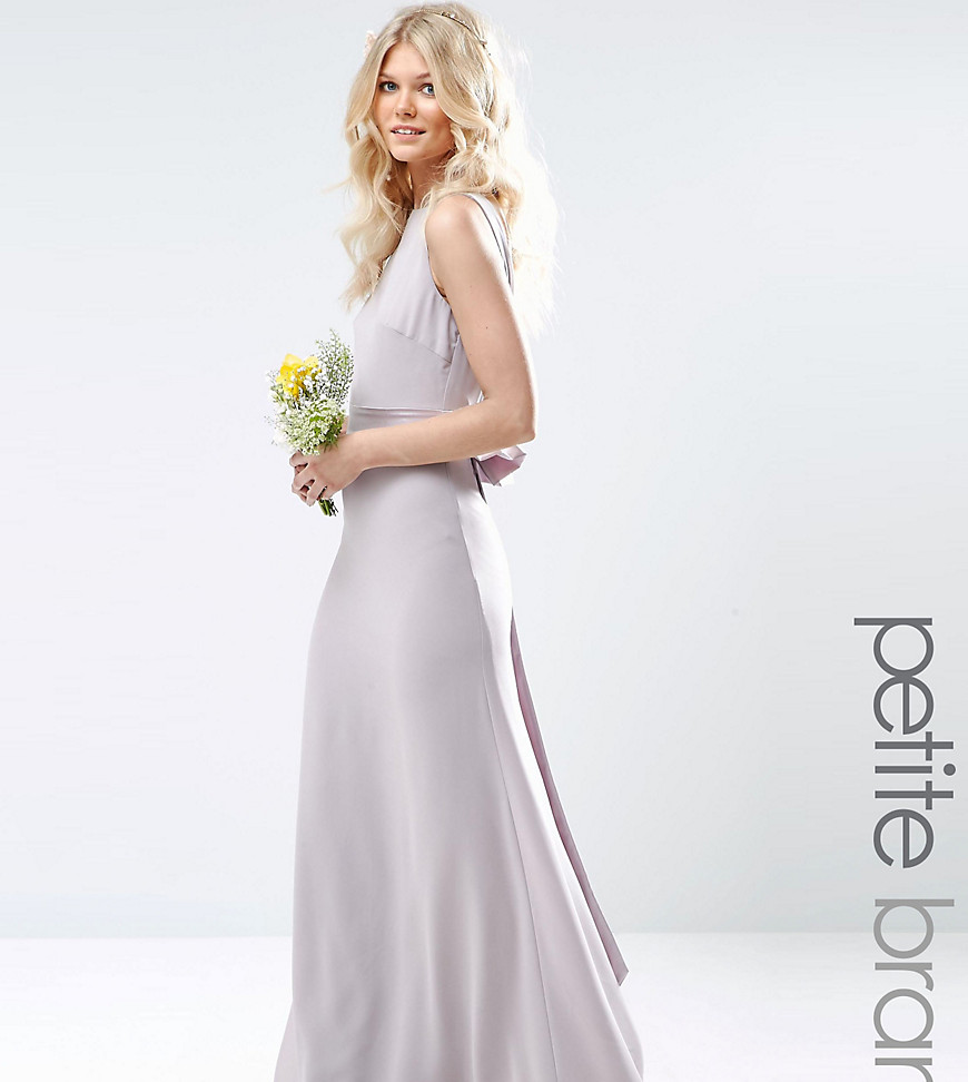 фото Свадебное платье макси с сатиновым бантом сзади tfnc petite-фиолетовый