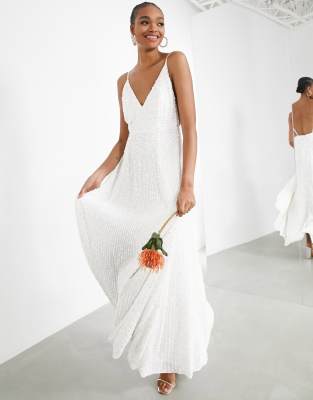 Свадебное платье на бретельках с отделкой пайетками ASOS EDITION Josie-Мульти