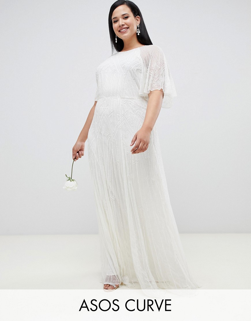 фото Свадебное платье с декоративной отделкой asos edition curve-белый asos curve