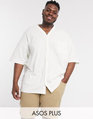 Светлая oversized-рубашка ASOS DESIGN Plus-Белый