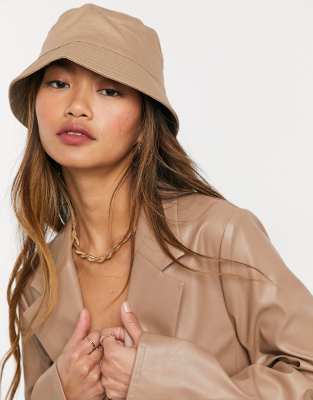 Головные уборы Светло-бежевая хлопковая панама улучшенного кроя ASOS DESIGN-Бежевый