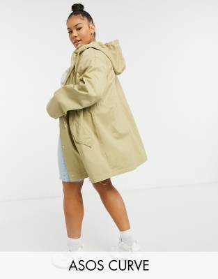 Светло-бежевая легкая парка ASOS DESIGN Curve-Бежевый