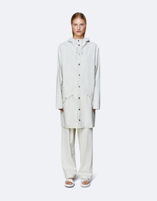 Парки  Asos Светло-бежевая удлиненная куртка Rains-Белый