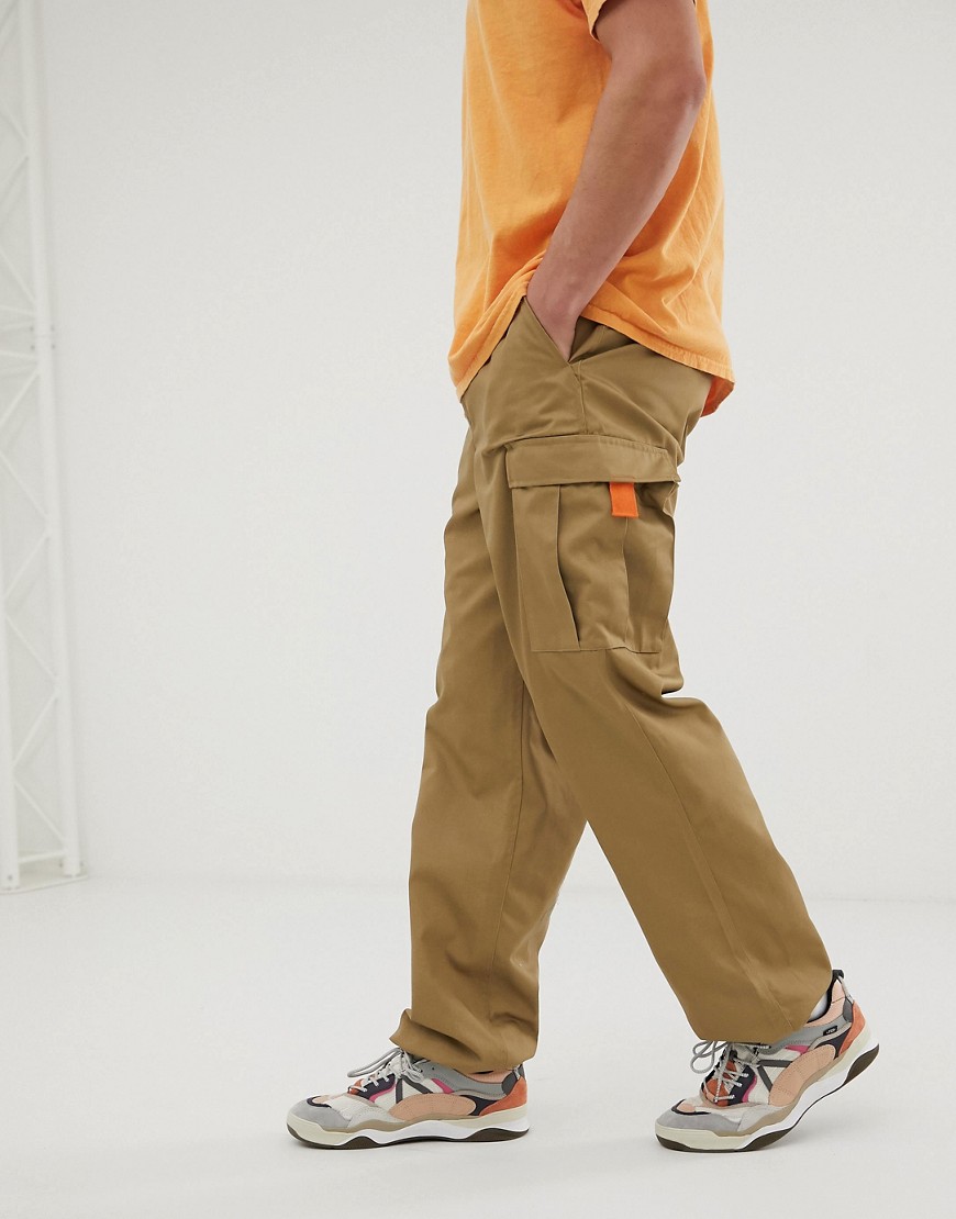 фото Светло-бежевые брюки карго reclaimed vintage revived-светло-бежевый