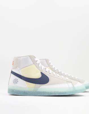 фото Светло-бежевые кроссовки nike blazer mid revival-светло-бежевый цвет