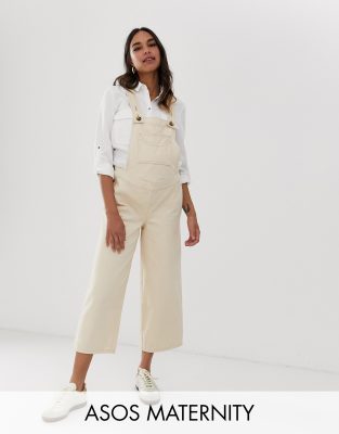 фото Светло-бежевый джинсовый комбинезон с широкими штанинами asos design maternity asos maternity