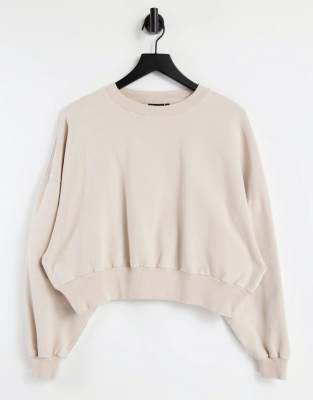 Cвитшоты Светло-бежевый выбеленный свитшот в стиле oversized ASOS DESIGN