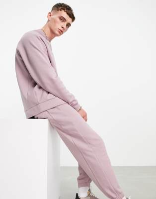 фото Светло-фиолетовые oversized-джоггеры со вставками в рубчик (от комплекта) asos design-фиолетовый цвет