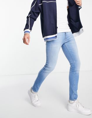 фото Светло-голубые зауженные джинсы стретч jack & jones intelligence liam-голубой