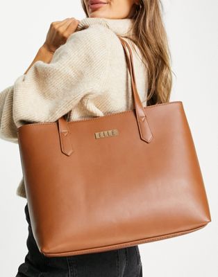 фото Светло-коричневая сумка-тоут elle-коричневый цвет