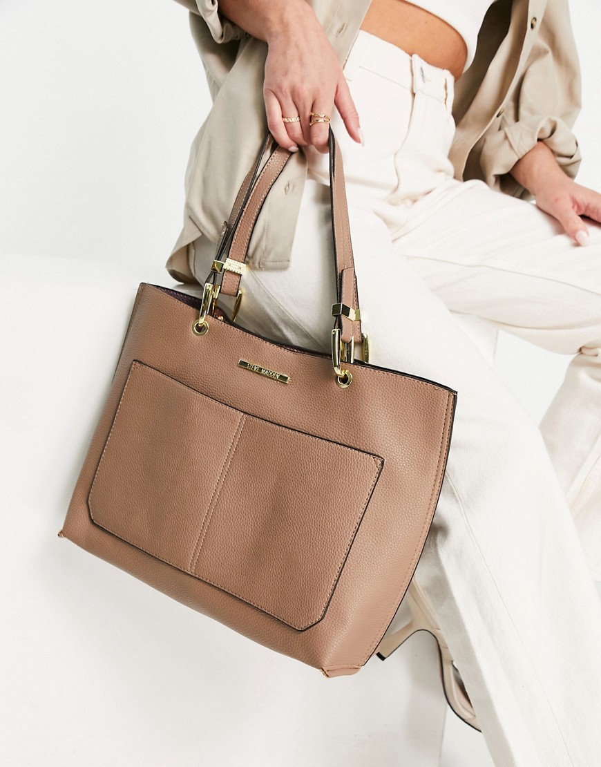 Светло-коричневая сумка-тоут с двойным карманом Steve Madden Donna-Серый