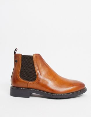 фото Светло-коричневые кожаные ботинки челси base london-светло-коричневый