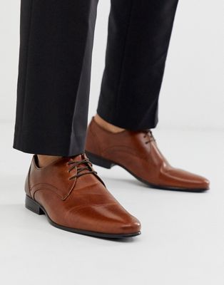 фото Светло-коричневые кожаные туфли дерби burton menswear-светло-коричневый