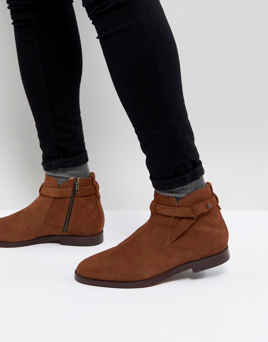 фото Светло-коричневые замшевые ботинки челси h by hudson cutler-светло-коричневый