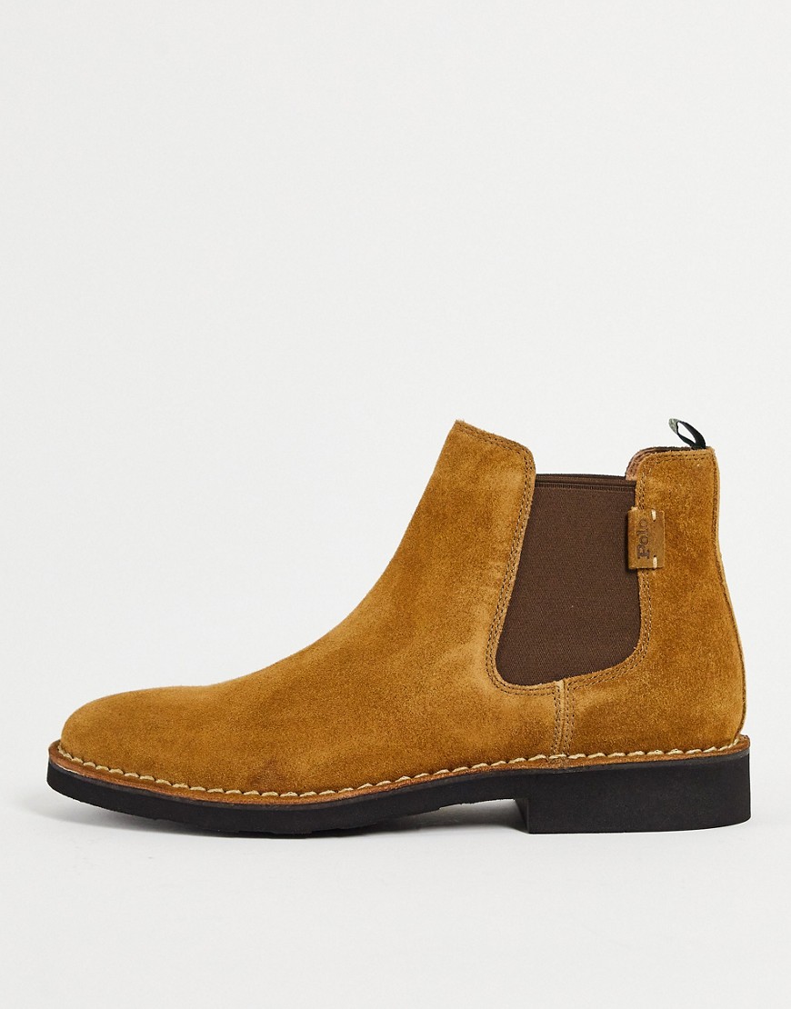 Светло-коричневые замшевые ботинки челси с логотипом пони на вставке -Коричневый цвет Polo Ralph Lauren 104704002
