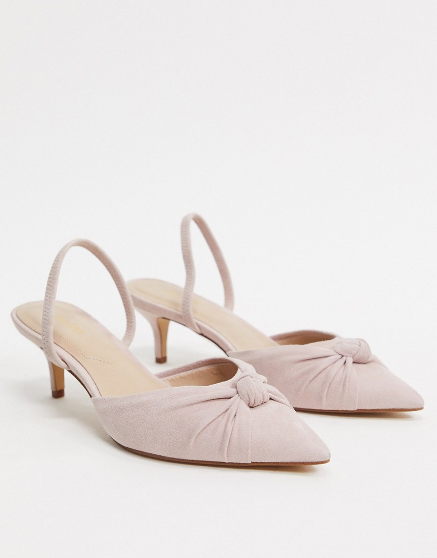 Светло-розовые туфли на среднем каблуке с ремешком на пятке и узлом ALDO-Розовый
