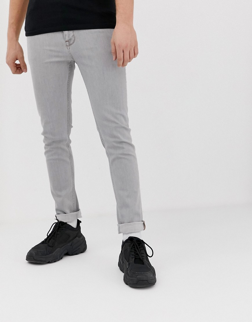 фото Светло-серые джинсы скинни asos design-серый
