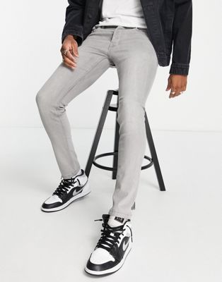 фото Светло-серые эластичные джинсы скинни french connection-серый