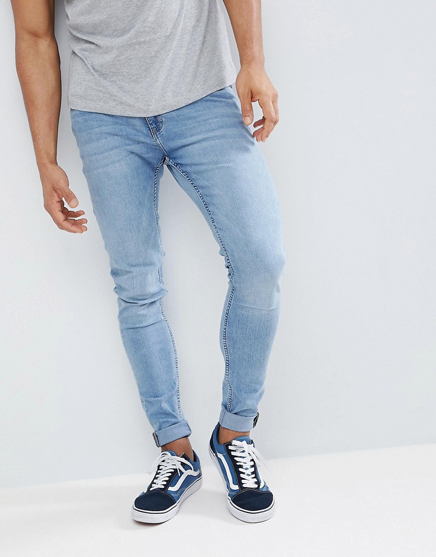 фото Светло-синие супероблегающие джинсы cheap monday him-синий