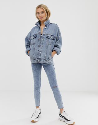 bershka oversized denim jacket