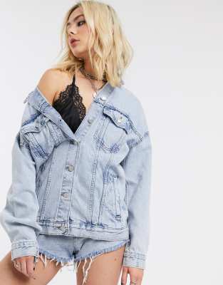 bershka oversized denim jacket