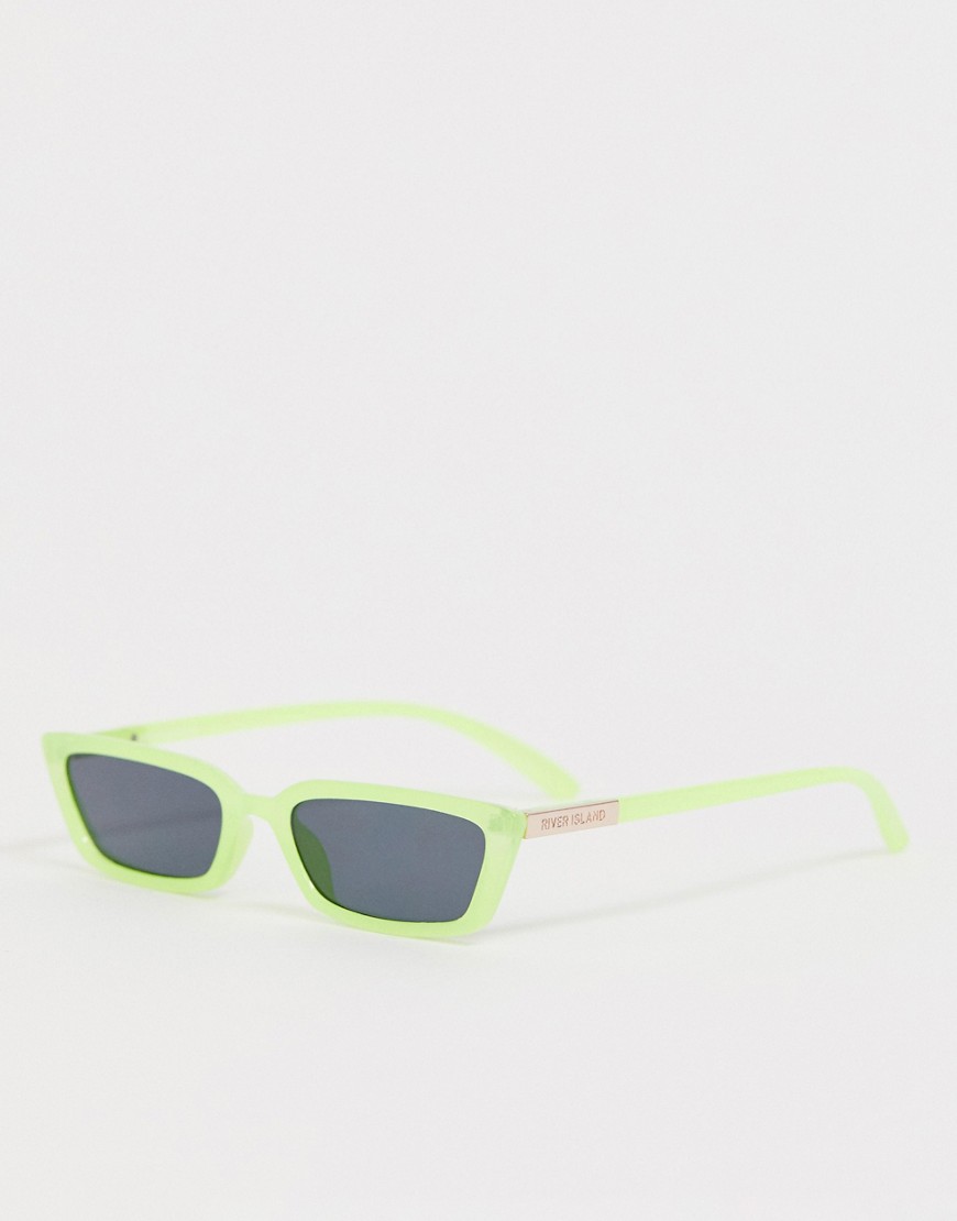 фото Светло-зеленые солнцезащитные очки "кошачий глаз" river island-зеленый