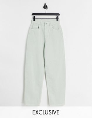 фото Светло-зеленые свободные джинсы в стиле 90-х reclaimed vintage inspired-зеленый цвет