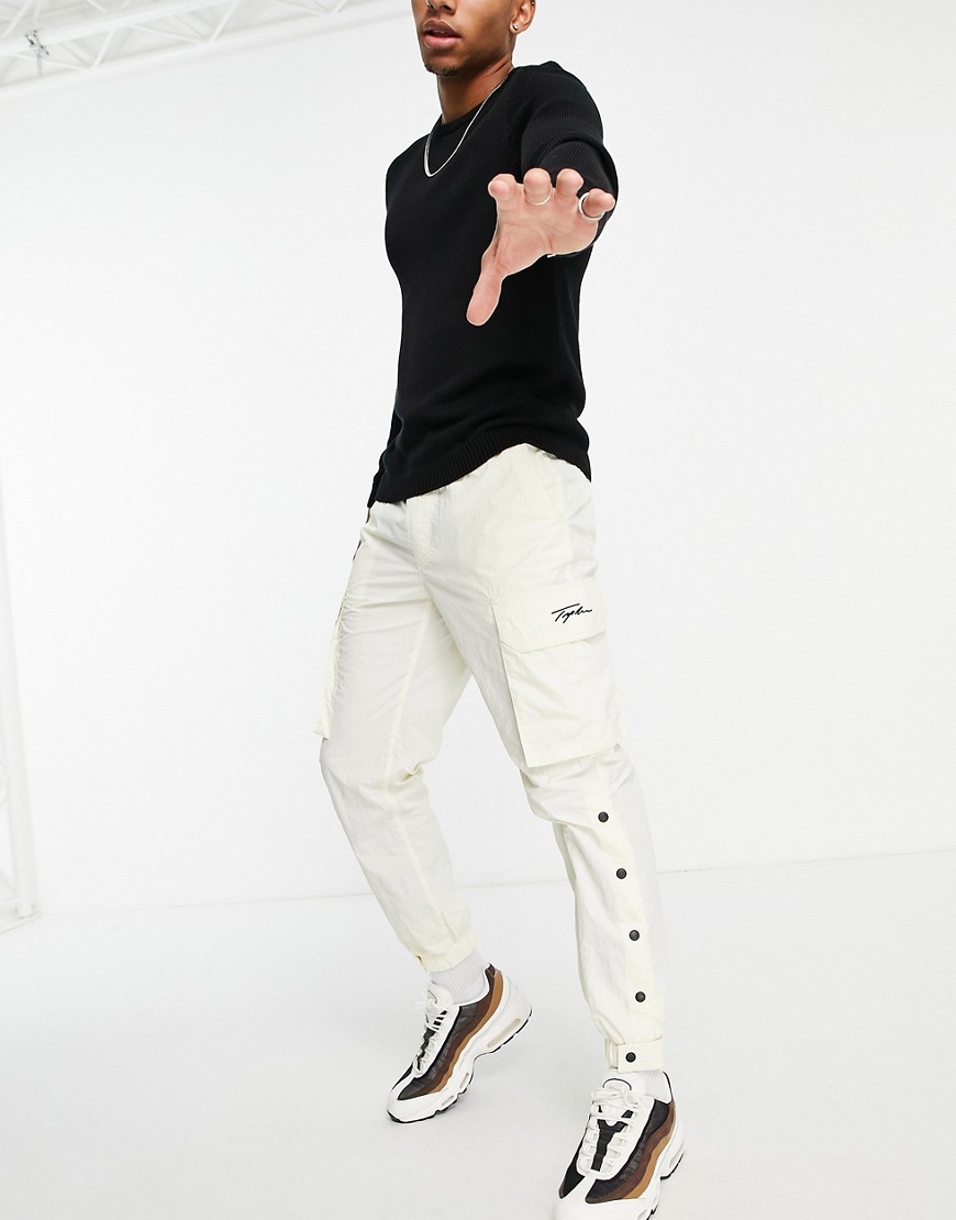 фото Светлые брюки карго с логотипом topman-белый