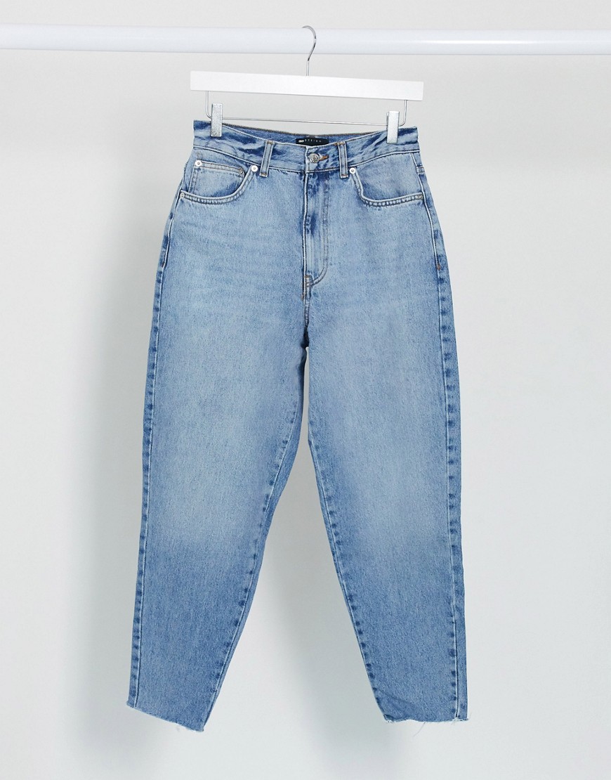 фото Светлые джинсы бойфренда с завышенной талией asos design-синий
