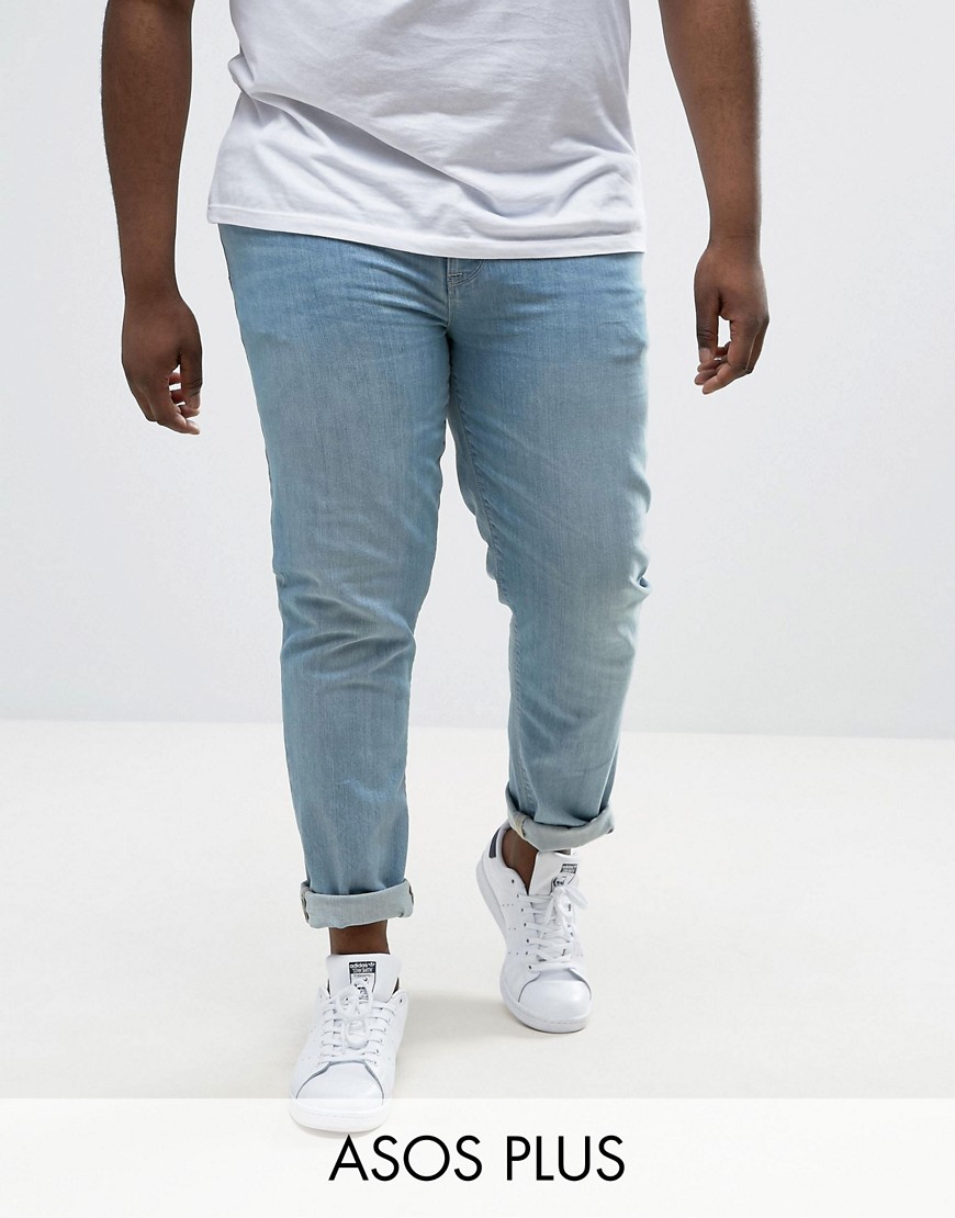фото Светлые джинсы скинни asos plus-синий asos design