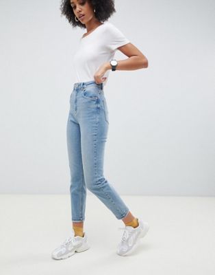 Момы женские джинсы с завышенной талией