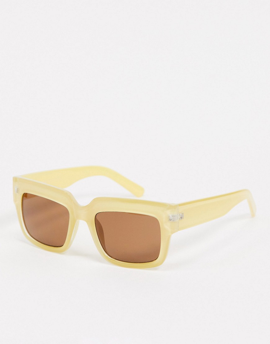 фото Светлые солнцезащитные очки в крупной квадратной оправе aj morgan-белый