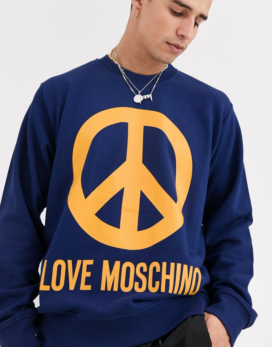 фото Свитшот с логотипом love moschino-синий