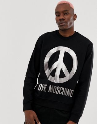 фото Свитшот с логотипом "peace" love moschino-черный
